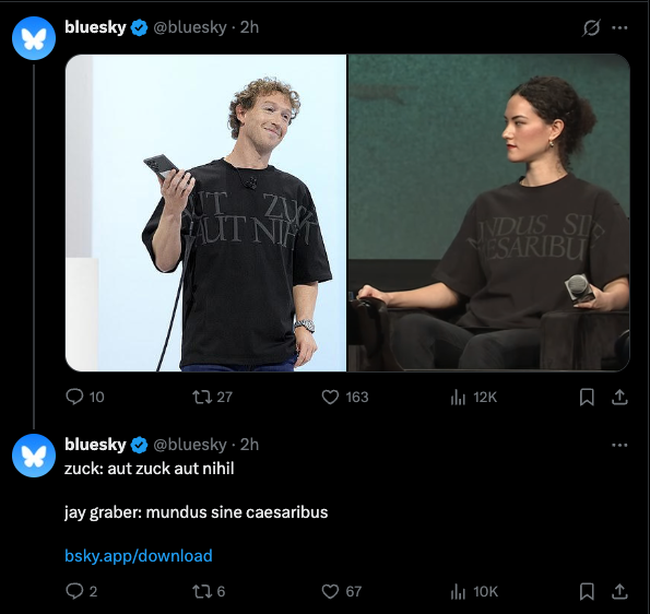 Zuckerberg's shirt translates to