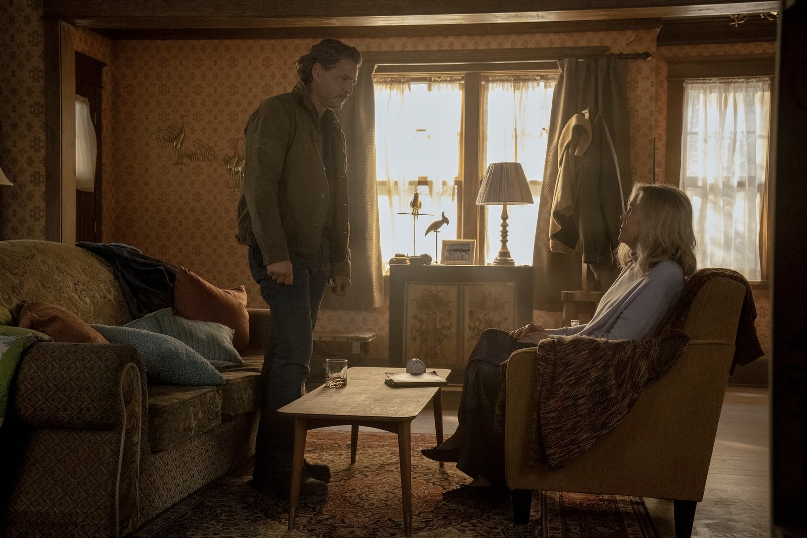 Pedro Pascal and Catherine O'Hara in HBO's The Last of Us season two